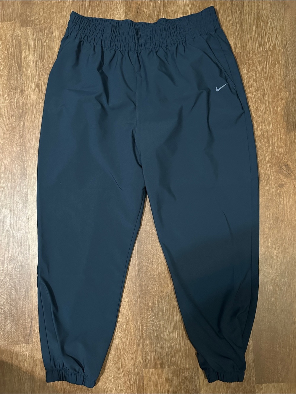 Nike Women's Dark Blue Jogger Track Pants with Silver Swoosh